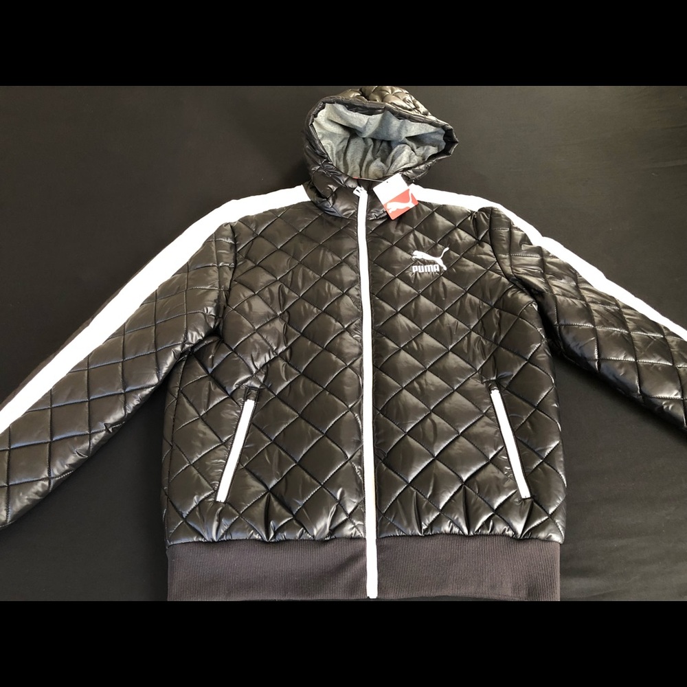 Puma black and white puff jacket